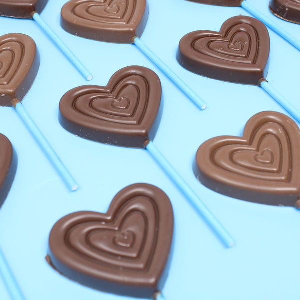 Protein Chocolate Heart Lollipops